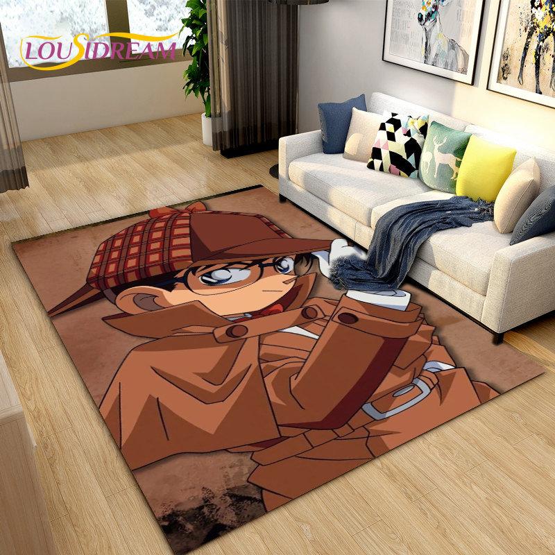 Detective Conan Cartoon Anime Area Rug,Carpet Rug for Living Room Bedroom Sofa Doormat Decoration, Kids Play Non-slip Floor Mat