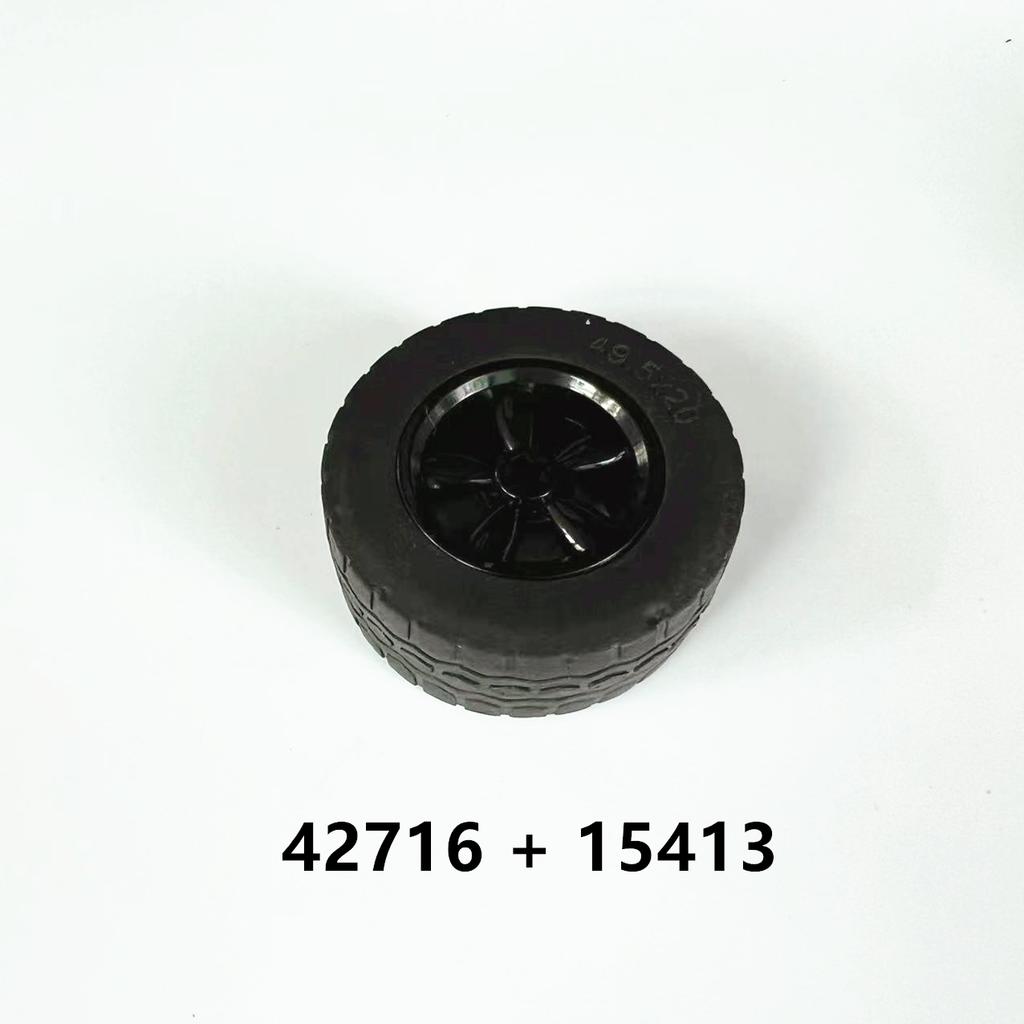 Rainbow Pig MOC Parts Wheel 42716 + Tire 44309 15413 55976 70695 Compatible Bricks DIY Building Blocks Particle Kid Toy Gift