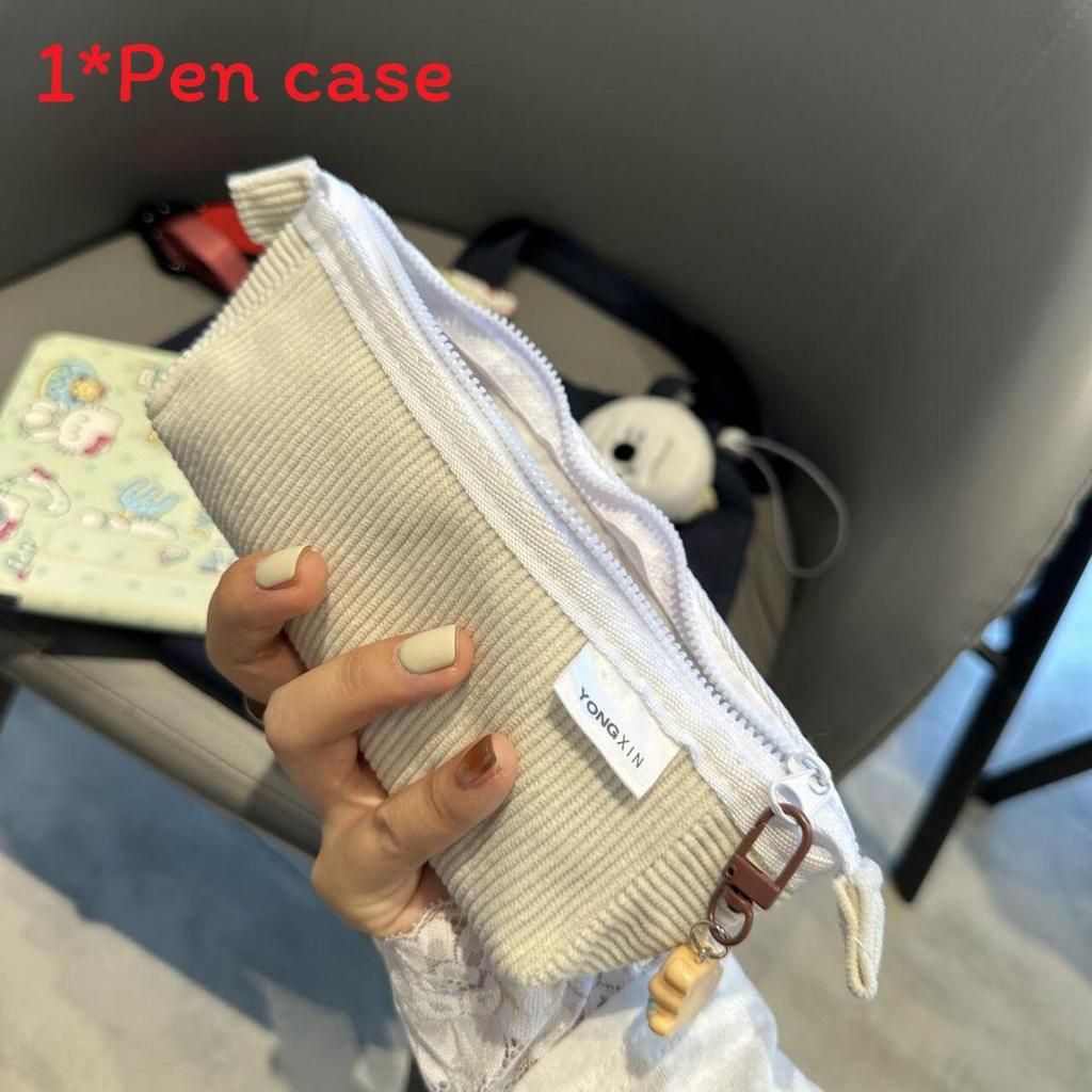 

Small Sailboat Pen Bag With Durable Corduroy For School And Office Use бежевий