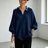 Women's Casual Solid Color Knit Sweater - Long Sleeve Pullover