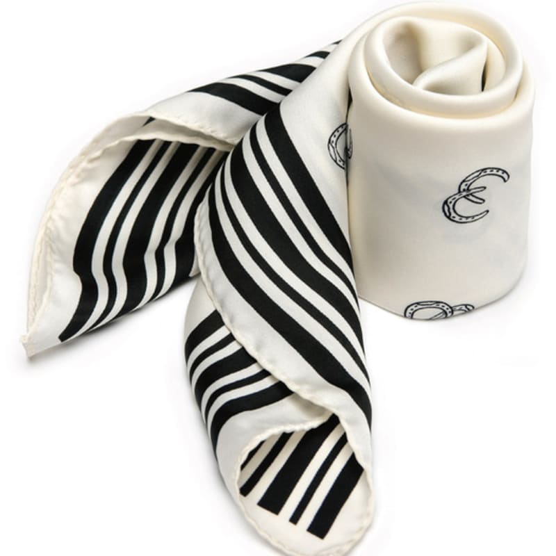 DOYOUKNOWMC ALL SEASON Double C Logo Print White Petite Scarf