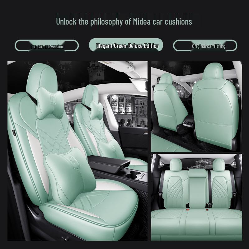Universal Leather Seat Cushion for Tesla Model Y - All-Season, 5-Seater Fit