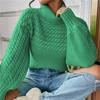 2025 autumn winter casual loose knitted sweaters harajuku Solid color turtleneck sweater tops for women Thick bottoming pullover