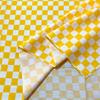 Karo-Baumwolle 160cm Japanisches Handwerks-Karomuster x [moonfarm] Stoff, Breit, 100% Baumwolle, Muster, Bunt, Stoff, (Gelb Weiß, 1m)