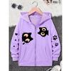 Kawaii Cartoon Katze Hoodie Lässige Jacke für Jungen Mädchen Reißverschluss Winter Herbst Trendig Manga Sweatshirts Mit Reißverschluss Kapuzenpullover Kinder