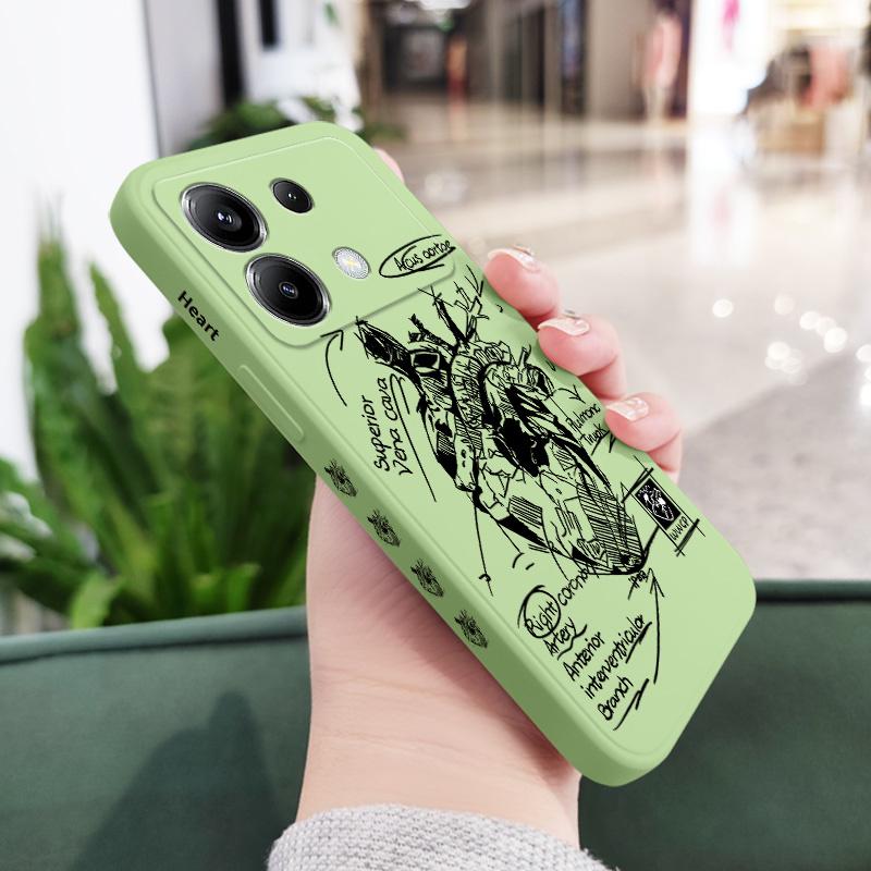 Schets Hart Telefoonhoesje Voor Xiaomi Poco X6 F6 M6 M5 M5S F5 X5 F4 X4 M4 F3 M3 X3 Pro 4G 5G GT Siliconen Cover
