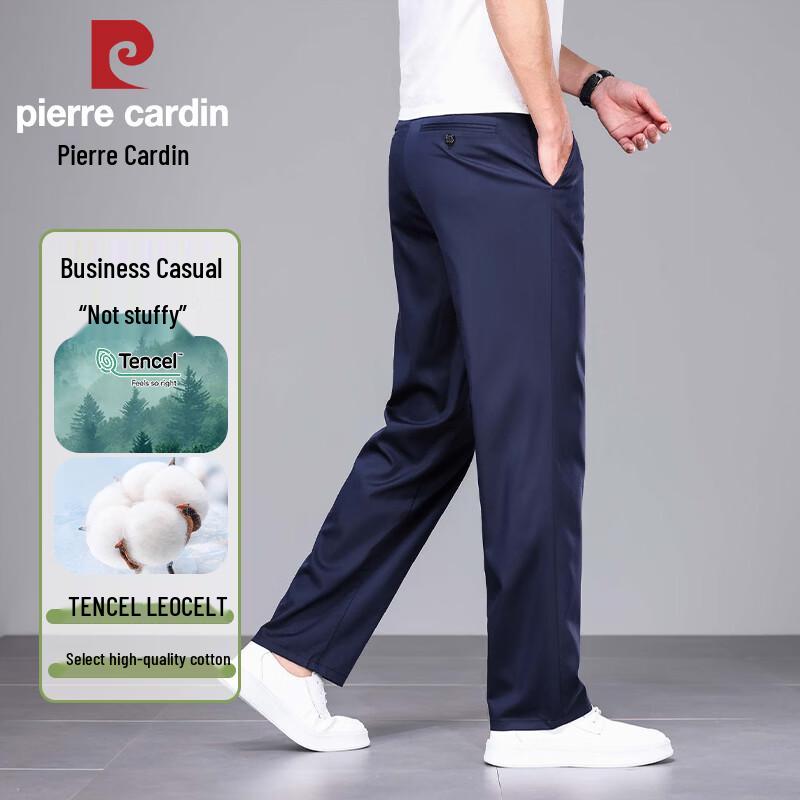Pierre Cardin Men's Tencel Blend Straight Fit Casual Business Pants