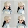 Korean Kids Newsboy Cap Visor Baby Beret Retro Children Forward Hat  Boy Girl