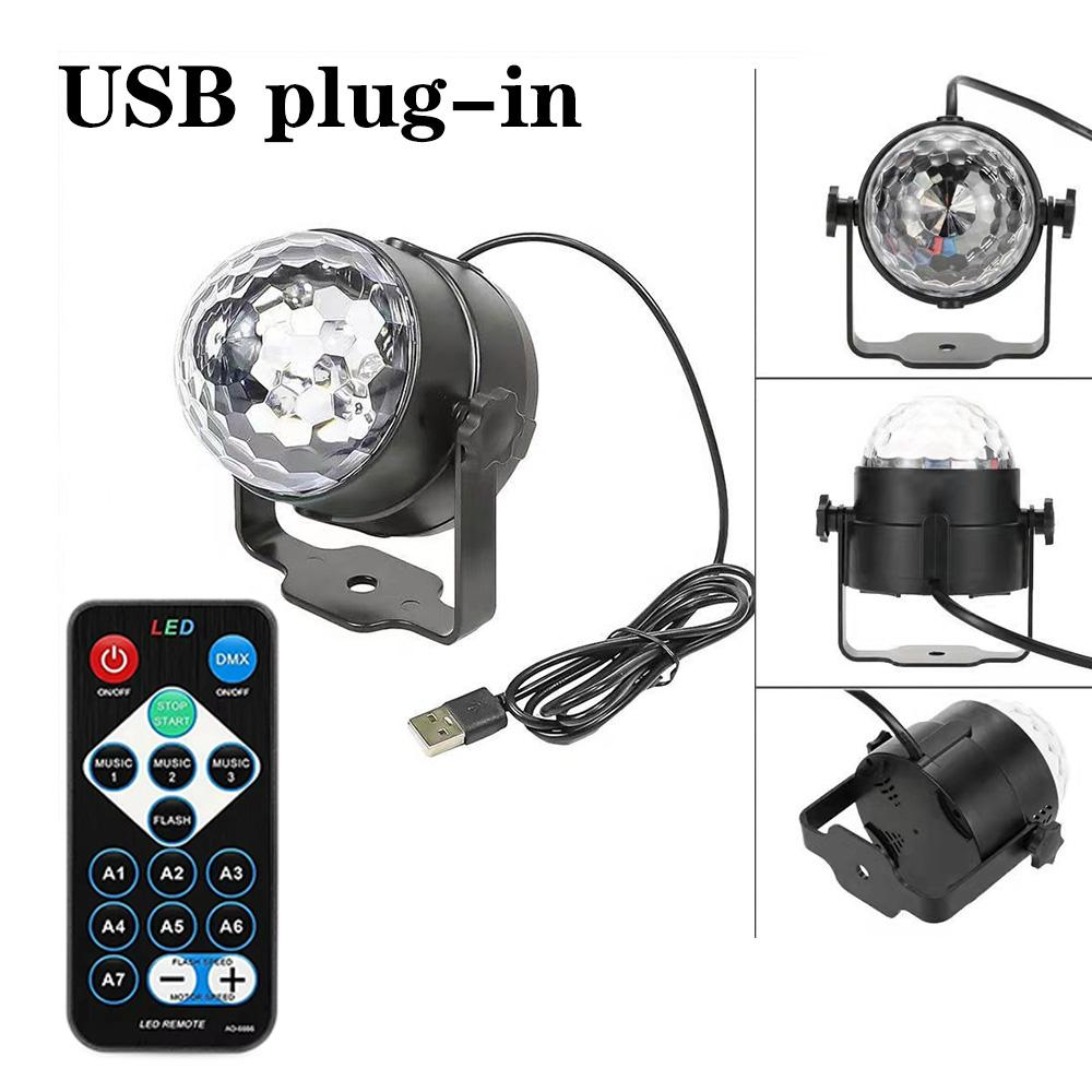 LED Stage Disco Light Rotating DJ Ball Strobe Remote Sound Control Magic Dance Car RGB Christmas Gift Club Party Laser Show Lamp
