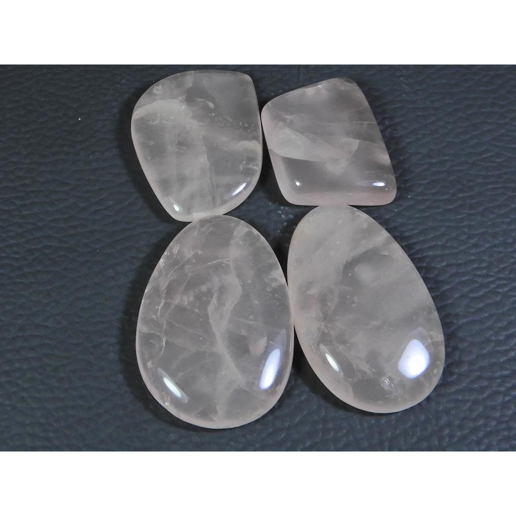 4 szt. Naturalny Baby Pink Kwarc Różowy Fantazyjny Kaboszon Luźny Kamień Szlachetny Partia 195 Ct. A-759