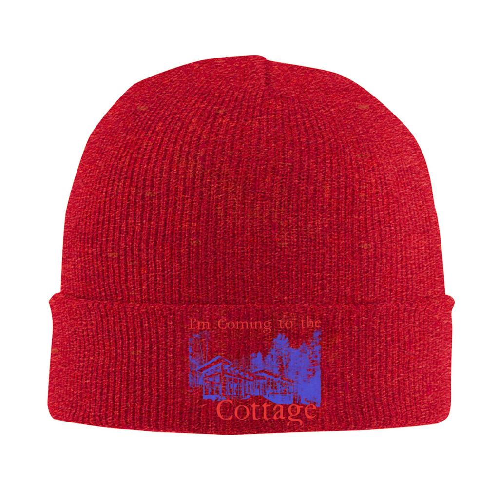 Im coming to the cottage Beanie Hats Heated Rivalry Bonnet Hats Vintage Outdoor Knitting Hat Autumn Graphic Elastic Caps
