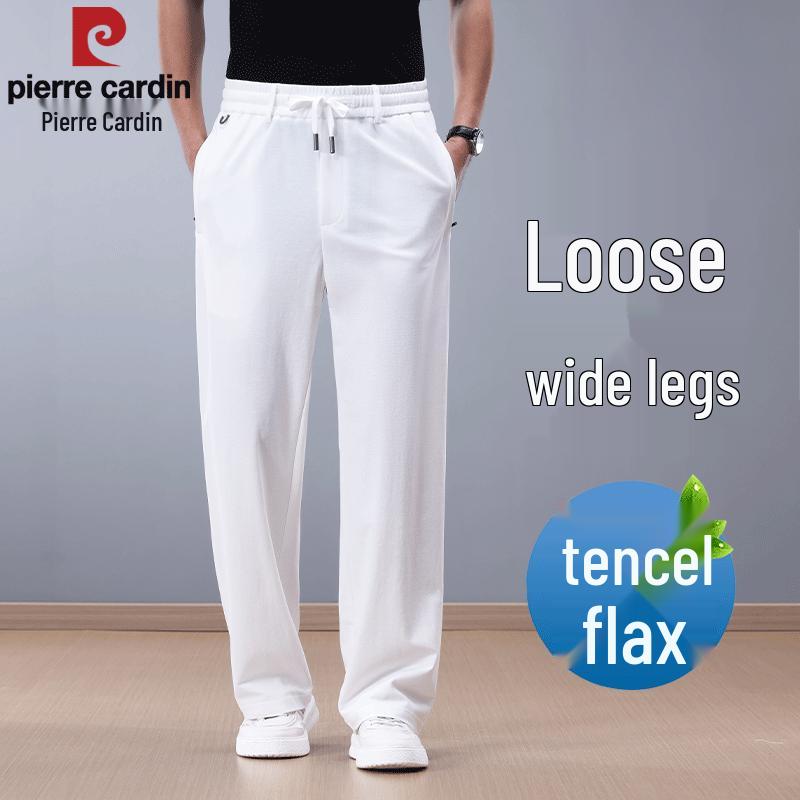Pierre Cardin Men's Summer Linen Blend Loose Fit Casual Pants