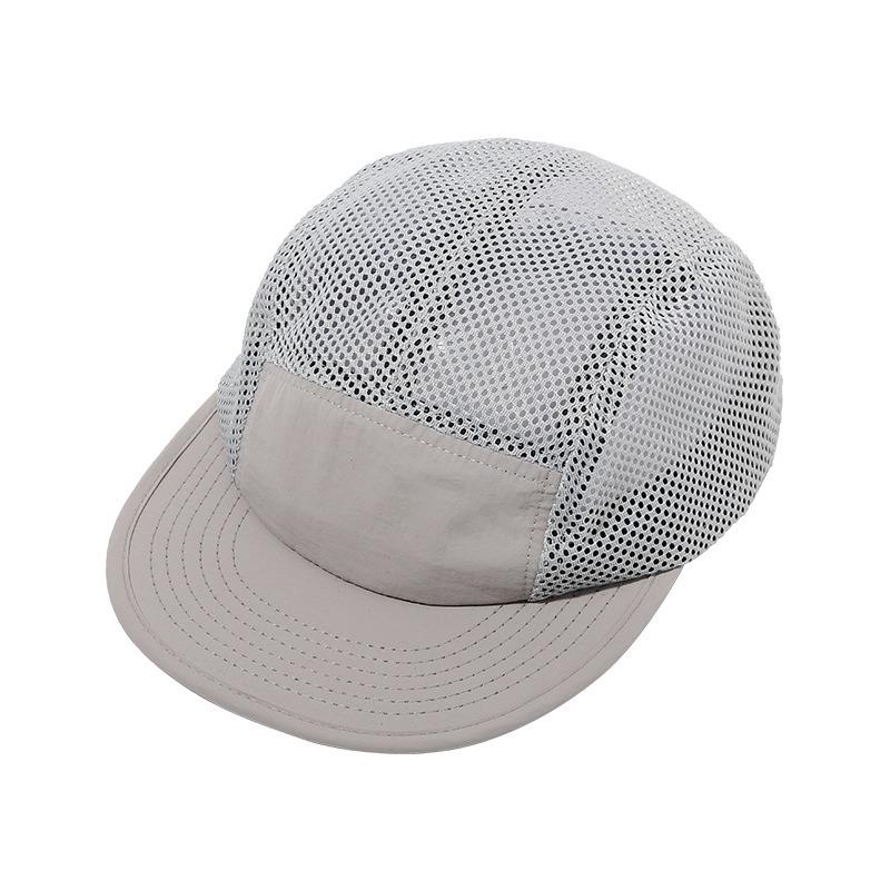 5 Panel Camp Hat With Custom Printed Logo Sport Hats Lightweight Nylon Camper Hat With Mesh on Side
