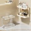 Double-Layer Cosmetics Display Stand Side Hooks Shower Storage Holder  Washbasin