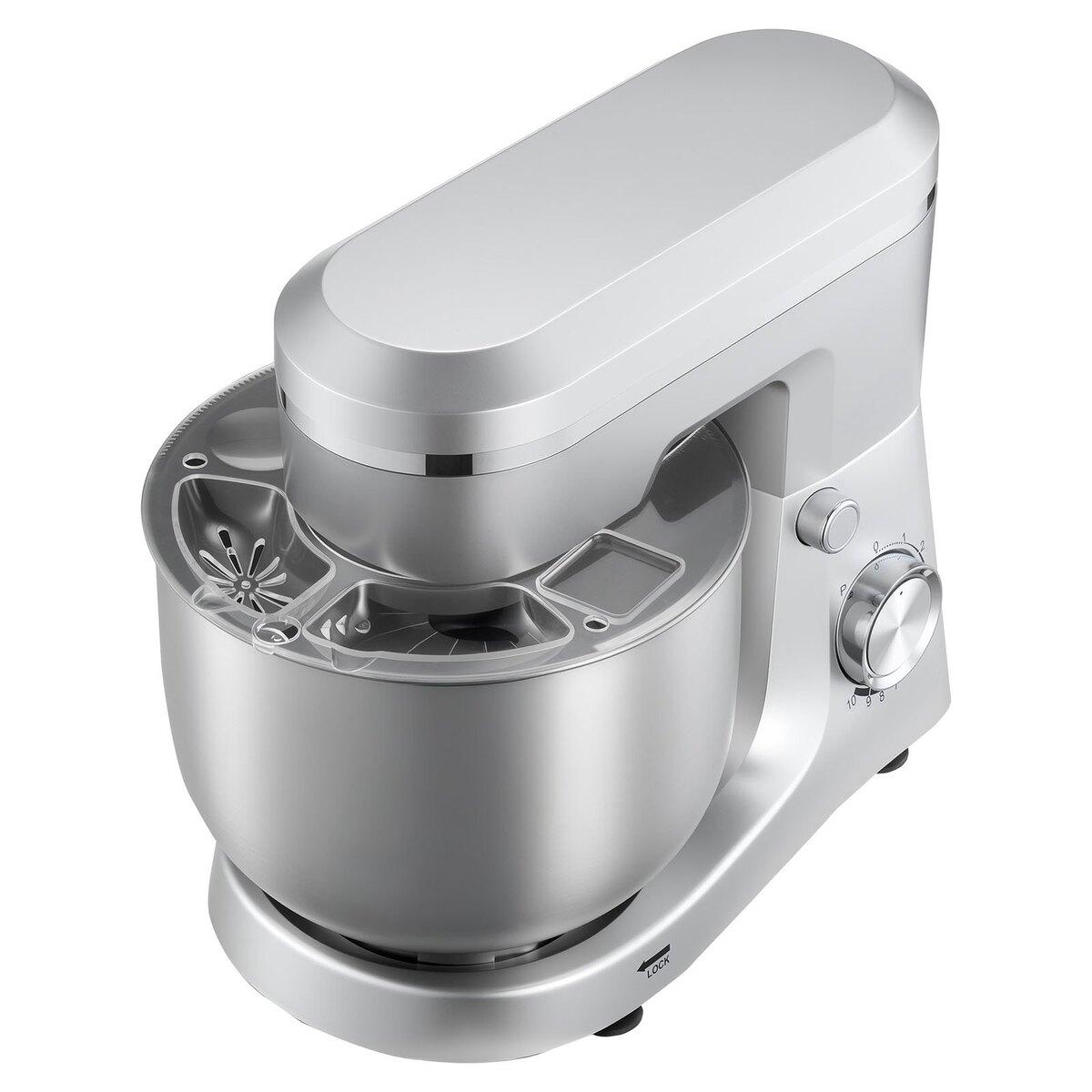 Küchenmaschine, 4,2 L + 5,7 L Elektrische Küchenmaschine, 1500W Teigkneter, 10 Geschwindigkeiten Kippkopf Lebensmittel-Mixer mit Edelstahlschüsseln, Knethaken, Schneebesen,