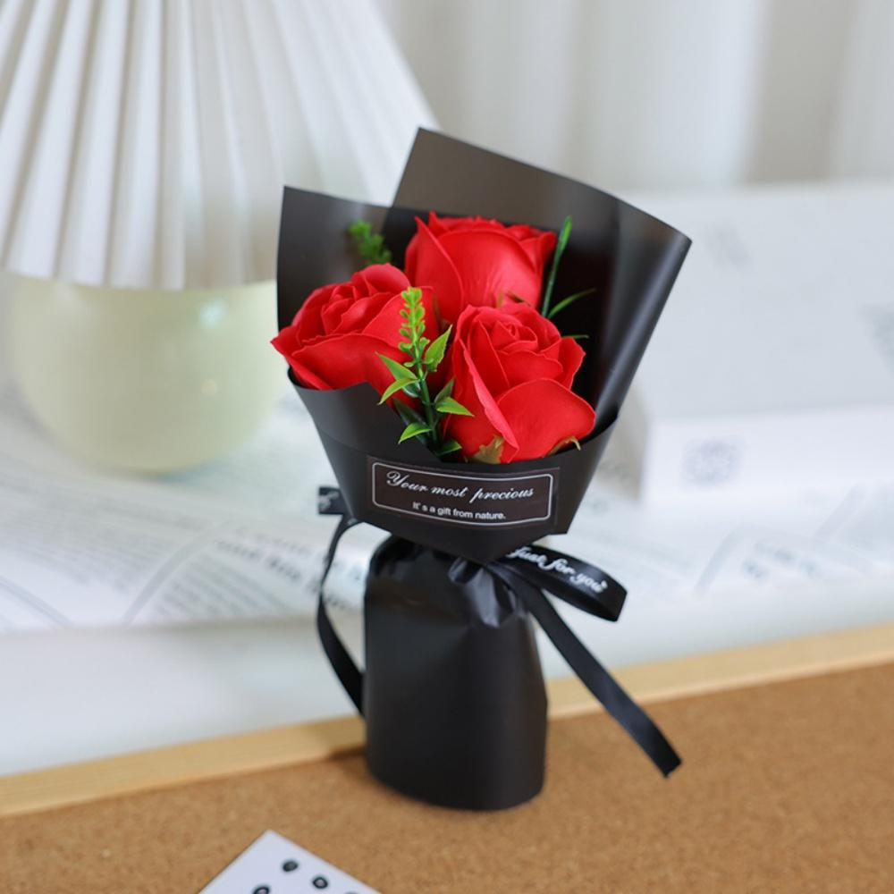 Valentine S Day Artificial Flower Rose Soap Bouquet Perpetual Flowers Mother s Day Birthday Wedding Party Home Decoration