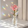 Colorful Rainbow Artificial Rose Flower, Faux Crystal Forever Preserved Flower, Eternal Rose Gifts for Grandma Daughter Wife Girlfriend