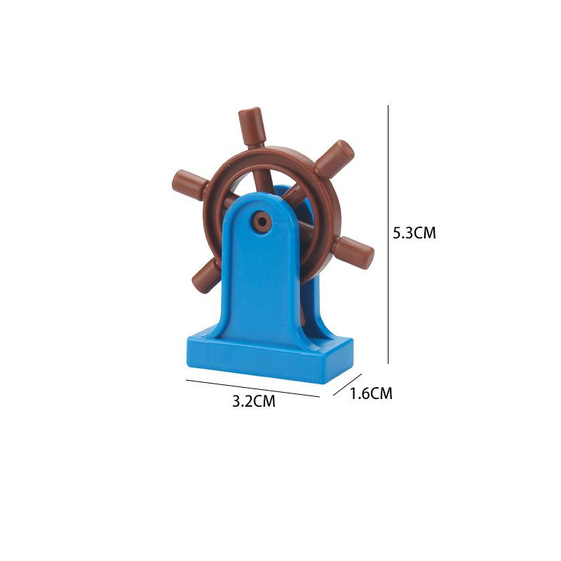 Big Building Block Accessories Train Track Traffic Signs Light Roadblock Parking Pole Fence Compatible Outdoor Series Kids Toys