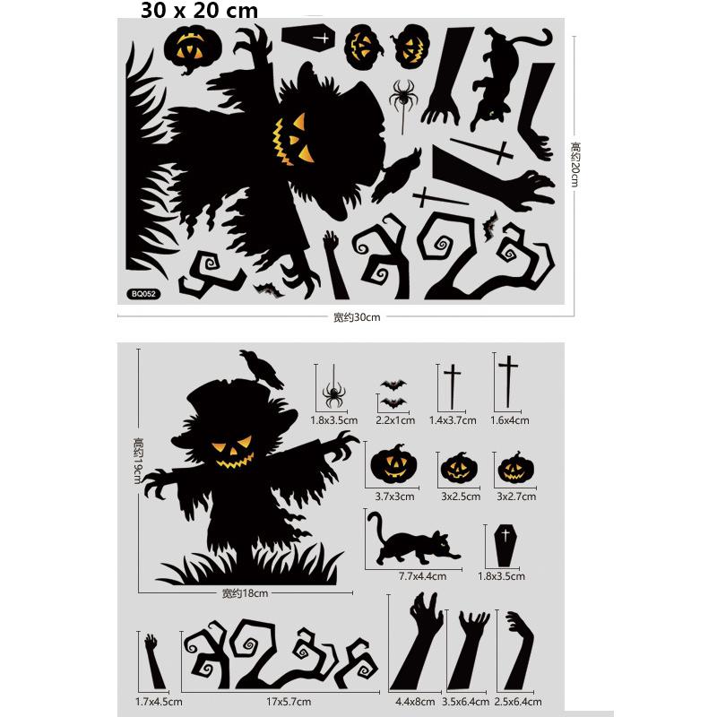 Adesivi Murali Halloween A Forma Di Teschio | 100x80 Mm, Bianco, Vinile Adesivo, Per Interni/esterni, Resistenti