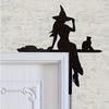 Metal Wall Corner Decoration Witch Silhouette Design for Indoor Outdoor Use Durable Iron Material Suitable for Home Office and Party Settings