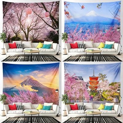 Pink Cherry Blossom Tree Forest T Tapestry Home Decoration Living Room Bedroom Background Hanging Cloth