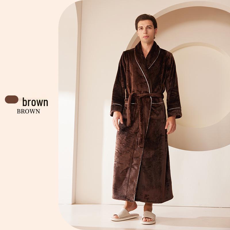 Thick Flannel Couple Bathrobe - Plus Size Homewear for Women & Men