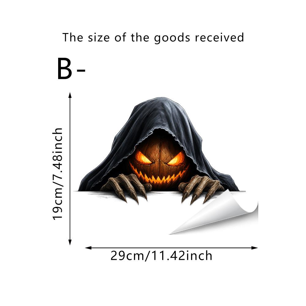 Halloween 3D Wall Breaking Mummy Witch Wall Sticker Self Adhesive Horror Decor