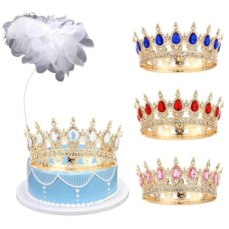 Beautiful Crystal Large Crown Cake Decoration Crown Cake Topper For Girl Birthday Party Cake Decorations