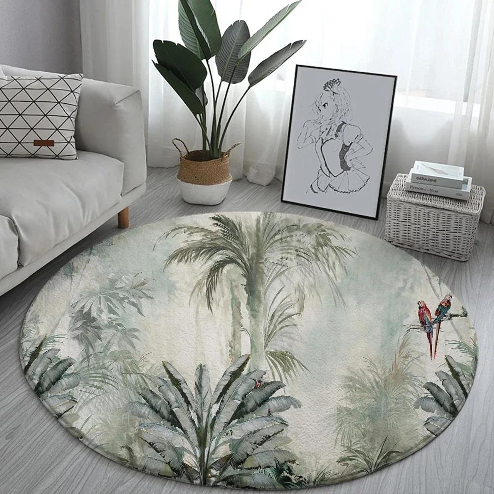 Lotus Landschaftsmalerei Runder Teppich Stuhl Sofa Teppiche Zuhause Wohnzimmer Schlafzimmer Badezimmer Bodenmatte Bedruckte Heimdekorationen