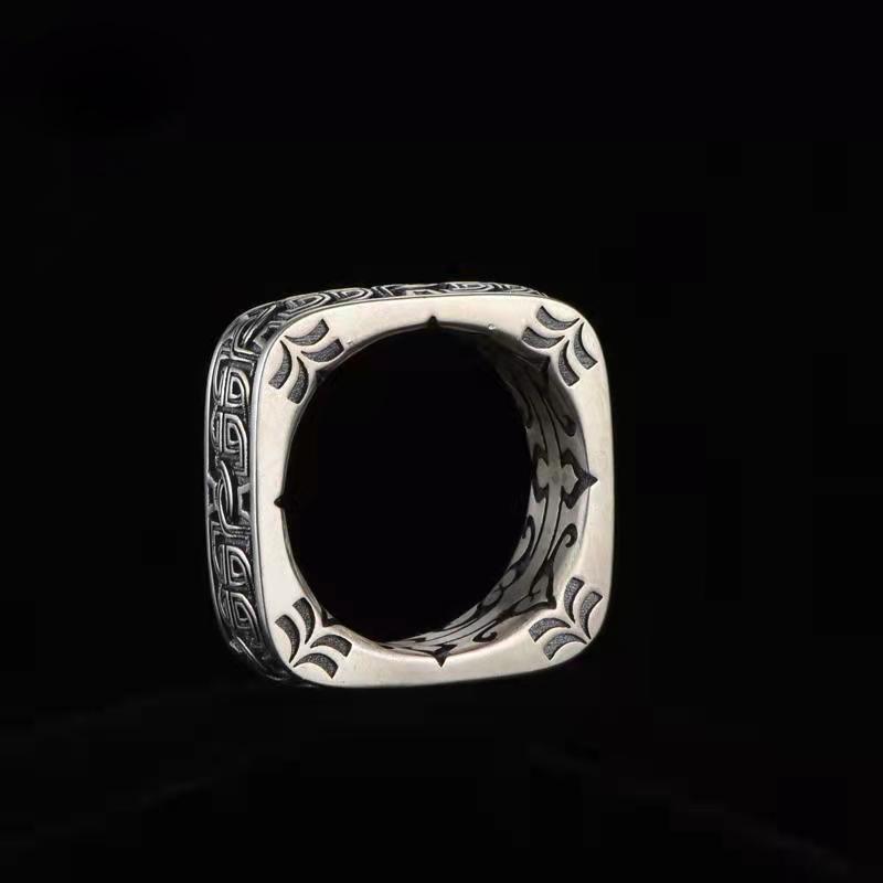 Ring Men's Retro Square Circle Pangu Men's Personality Domineering Ring Jewelry 2026