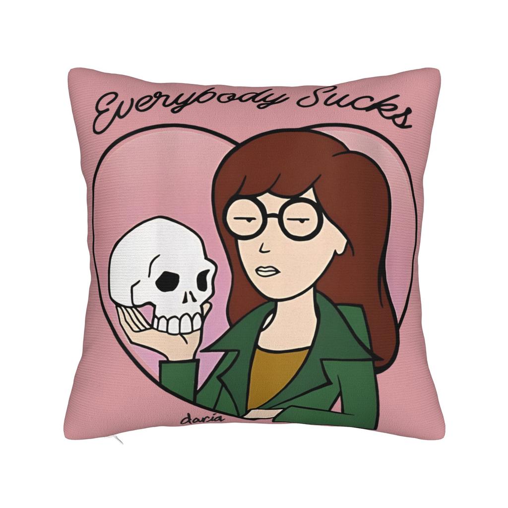 Sick Sad World Pastel Darias 90s MTV Beavis Square Pillow Case  Cushion Covers Customized Decor Pillowcase for Sofa 45x45cm