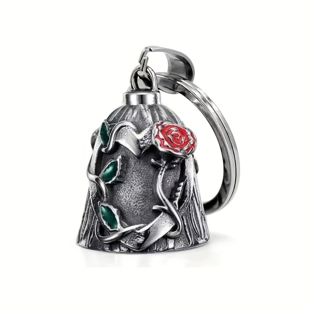 3D Design Motorcycle Guardian Bell Rose Design Evil Spirit Trap Bell Riding Bell Pendant  Men Gifts