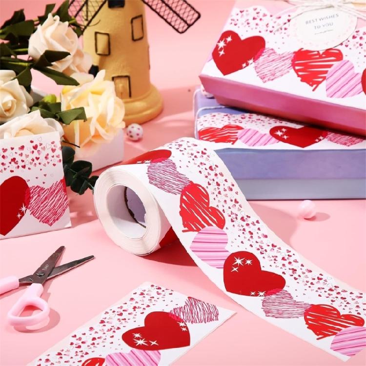 Valentine Themed Border Trim Heart Borders Trim Wall Sticker 59ft Long 75mm Wide for Bedroom Home Party Decoration