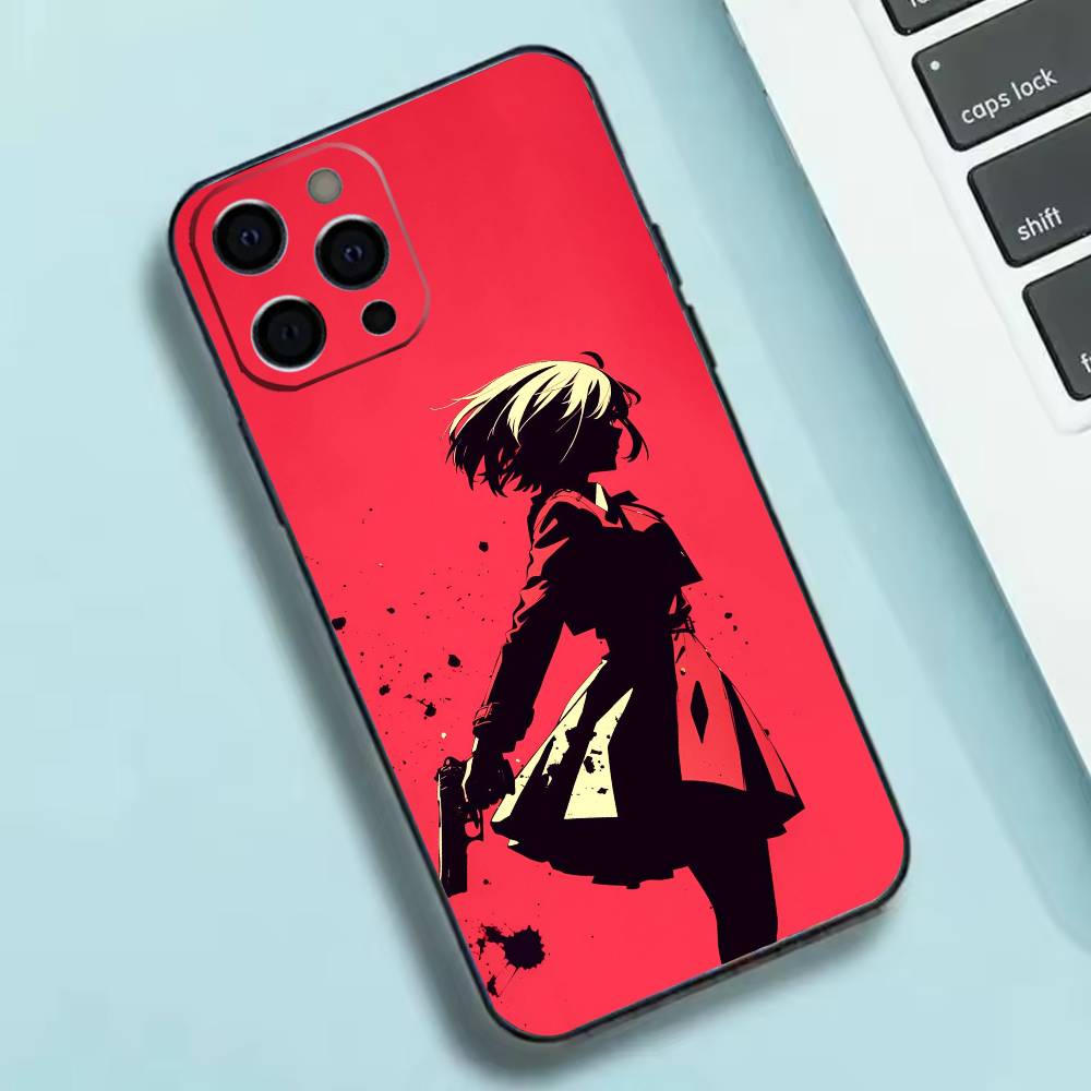 Lycoris Recoil Chisato Phone Case For iPhone 17, 16,15,14,13,12,11 X XR Plus,Others Soft Black Cover