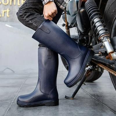 Mode Herren Regenstiefel Hoch Landwirtschaftliche Männliche Schuhe Lang Mode Wasserdicht Resistent Original Arbeit Outdoor Verschleißfest Designer Gummi Neu