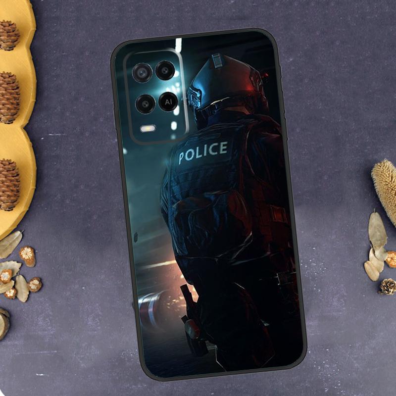 Police SWAT FBI Phone Case For Oppo A96 A16 A76 A78 A58 A18 A38 A98 A17 A77 A80 A40 A60 A74 A94 A54 A15 A57S