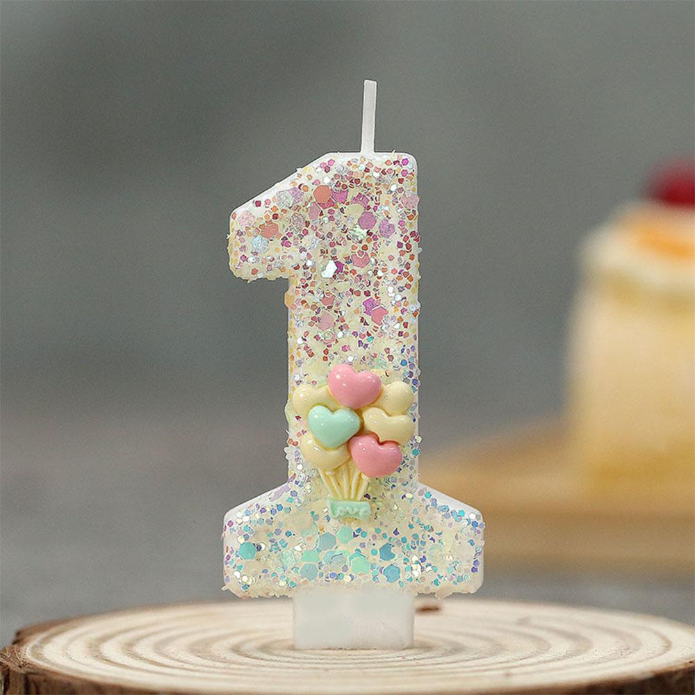 0-9 Number Birthday Party Painted Dual-Color Glow Digital Candles Cake Topper for Wedding Christmas Festival Decoration Supplies