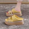 Thick-bottomed Cool Slippers Women's 2025 New Explosive Summer Versatile Internet Celebrities Super Fire Inner Height Increase Slope Heel Beautifu