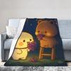 Bubu & Dudu Appreciating Lanterns Flannel Blankets Winter  Super Soft Throw Blanket for Home Decor Novelty Bedspread Bed Cover