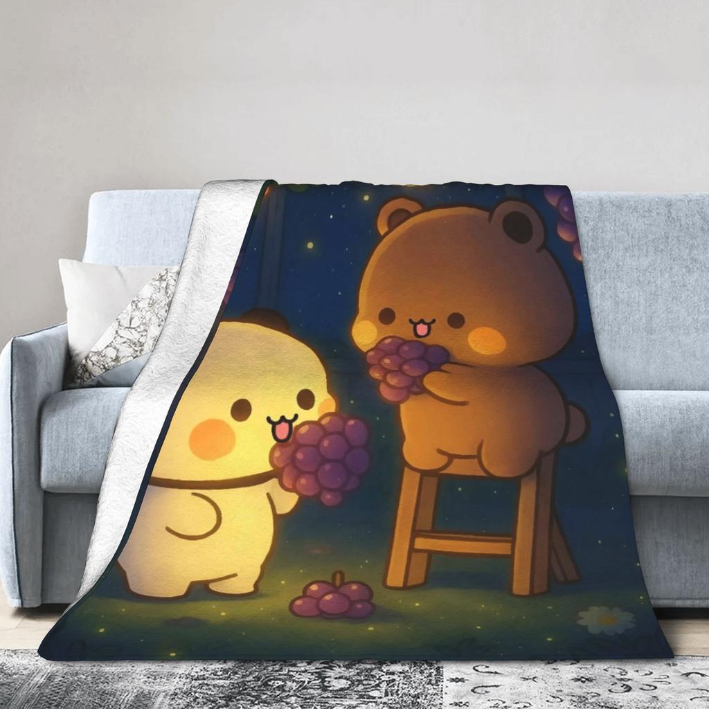 Bubu & Dudu Appreciating Lanterns Flannel Blankets Winter  Super Soft Throw Blanket for Home Decor Novelty Bedspread Bed Cover