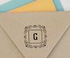 Printtoo Alphabet G Monogram Initial Square Swirl Border Self Inking Rubber Stamp Office