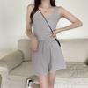 Women's Short Vest Suspenders Pajamas High Waist Wide Leg Shorts Two Piece Set