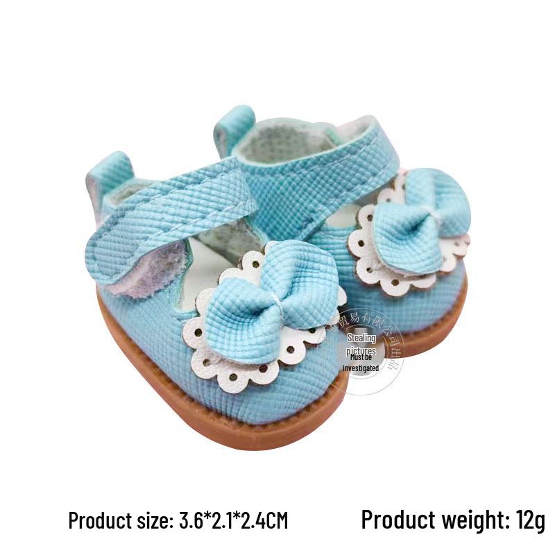 Cotton Doll Princess Shoes for BJD 22cm Dolls - 8 Points Leather, 3.6cm Size