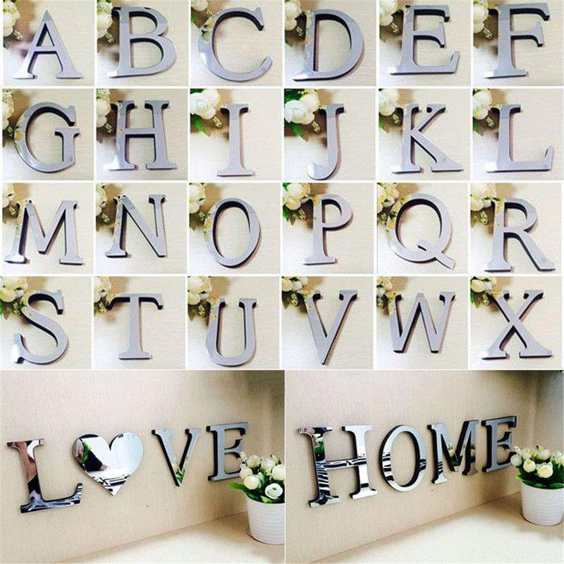 Decorative 4 Letters Love Home Furniture Mirror Tiles Wall Sticker For Modern Spaces