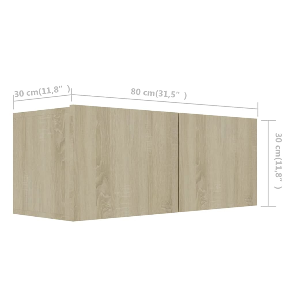 Vidaxl 4-Cz. TV Cabinet Set, Sonoma Oak, Wood-Based Material