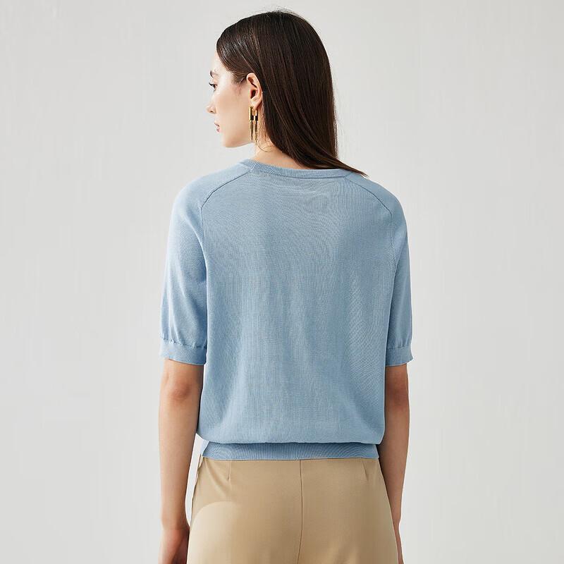 Top in maglia stampato misto seta di gelso da donna