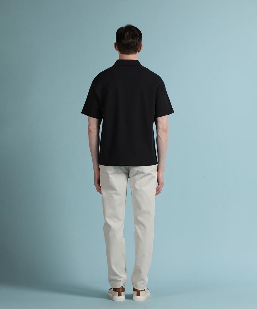 PANICALE Navy Johnny Collar Polo Shirt