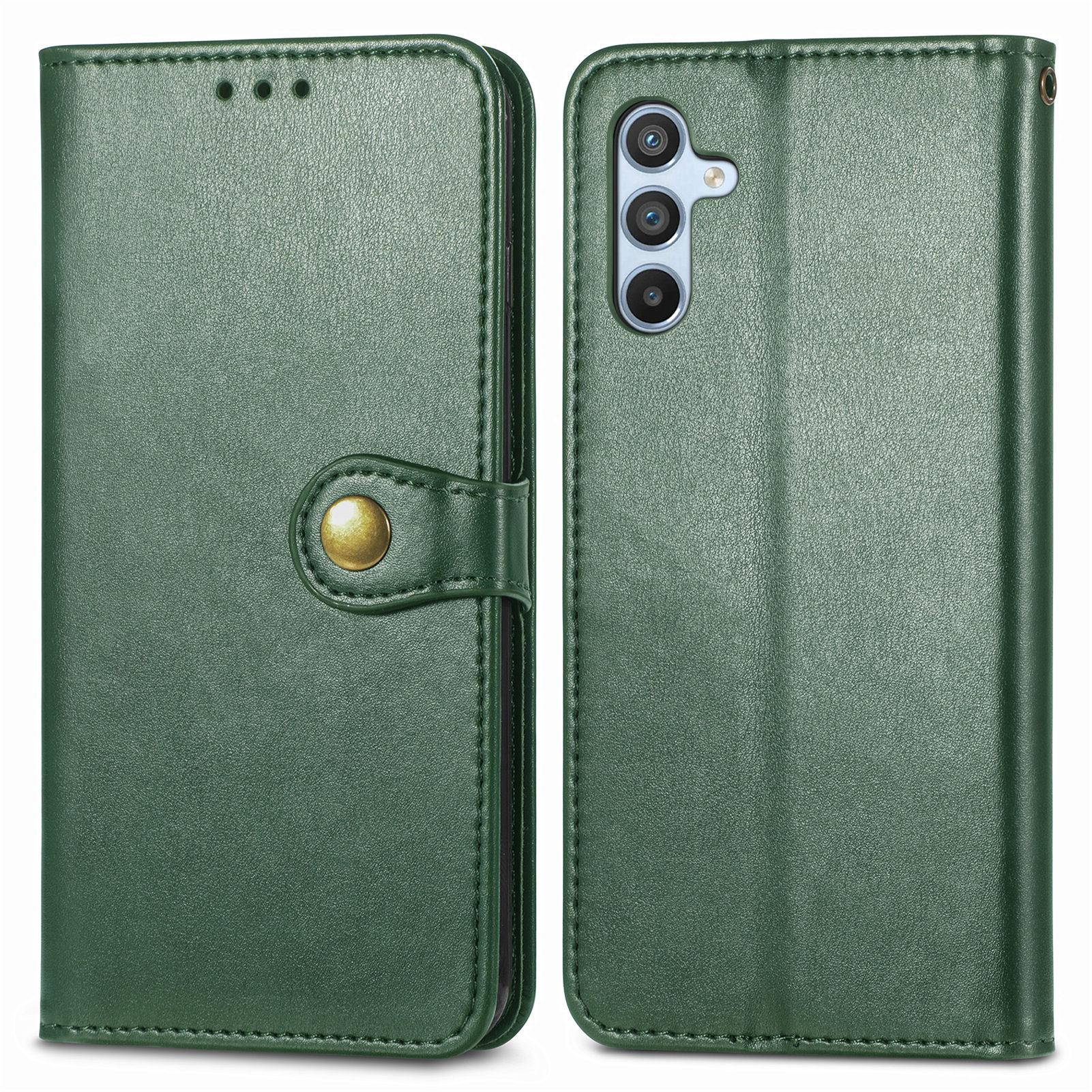 

For Samsung Galaxy A36 5G Case Leather Phone Case Wallet Stand Cover with Wrist Strap Green