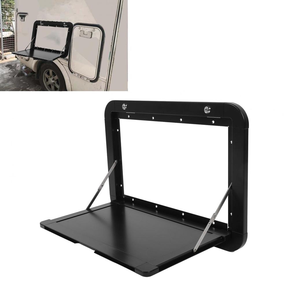 Rv Folding External Table 600 X 420mm Lockable Wall Mounted Outside Rv Dinette Tables with 4 Keys for Camper RV