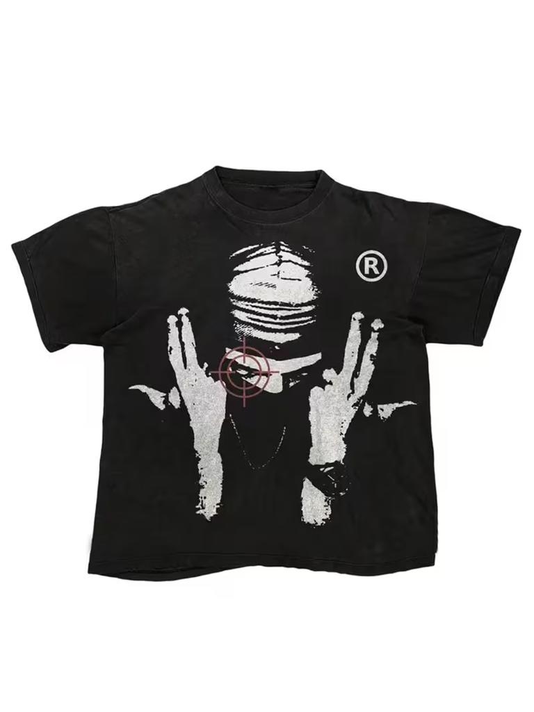 New ArrivalGraffiti Face TShirtY2k Style Loose Fit Crew Neck DesignCasual And FashionableSuitable For Both Unisex And Unisex